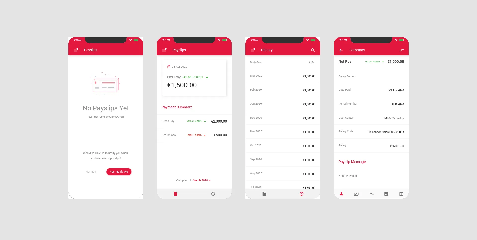 Native pay screen design