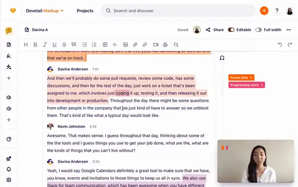 Animated tagging research workflow